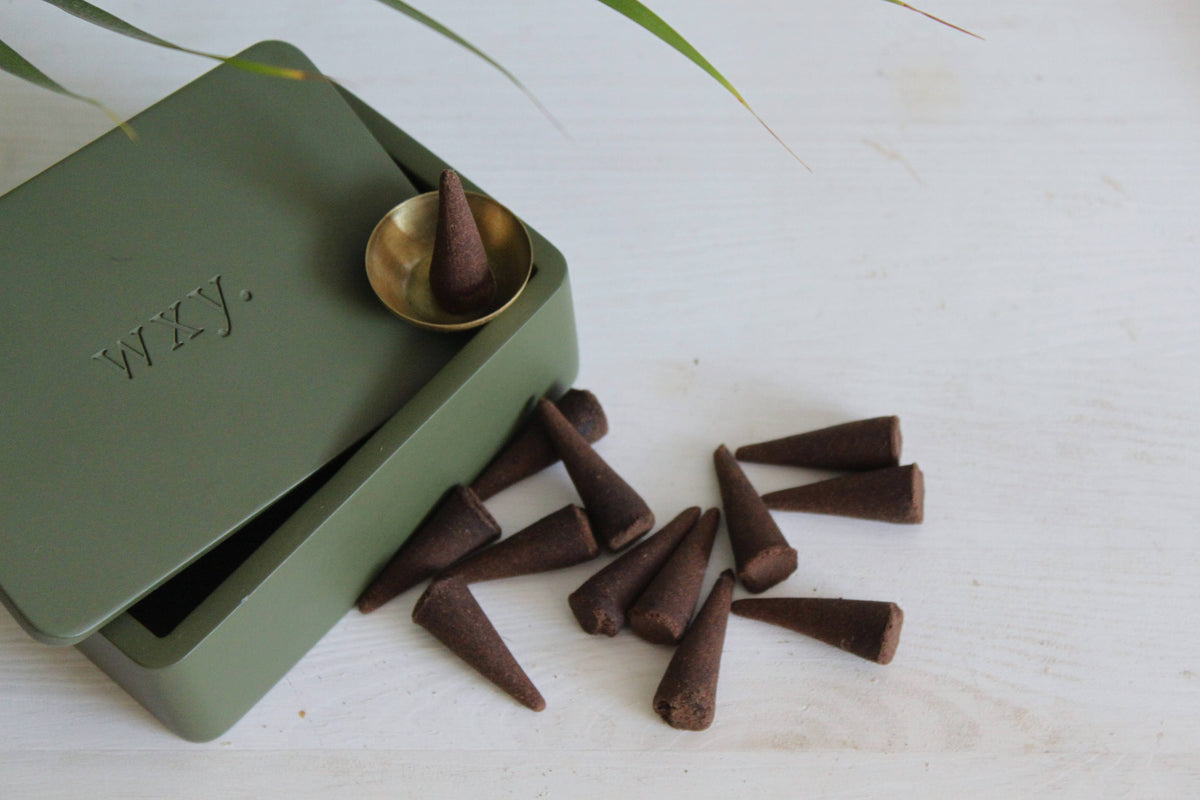 Sage Green Incense Cone Box: White Sage