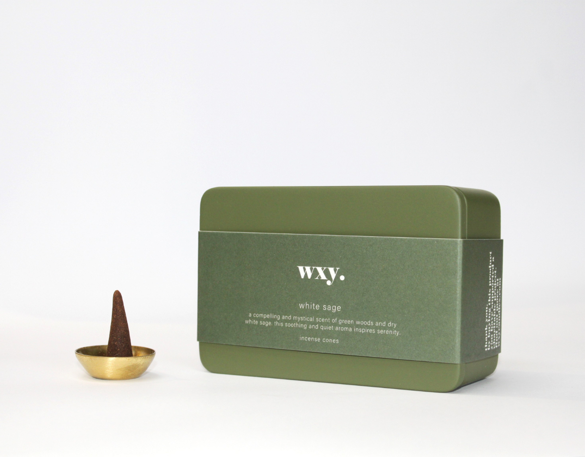 Sage Green Incense Cone Box: White Sage